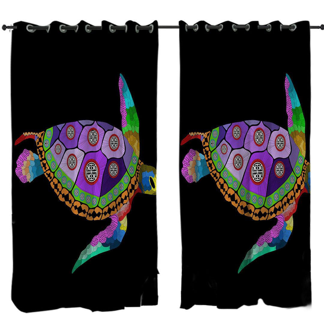 Native Purple Turtle Curtain