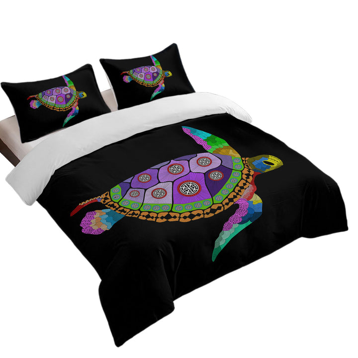 Native Purple Turtle Duvet Cover set