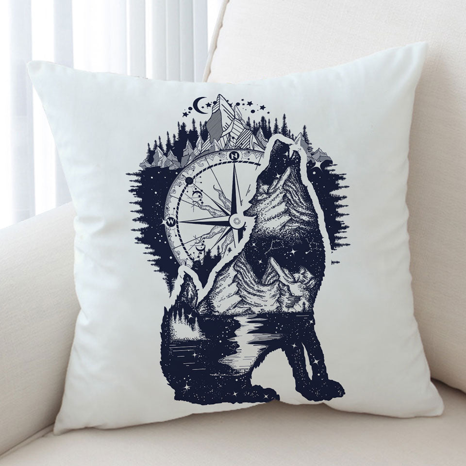Nautical Wolf Cushion Cover