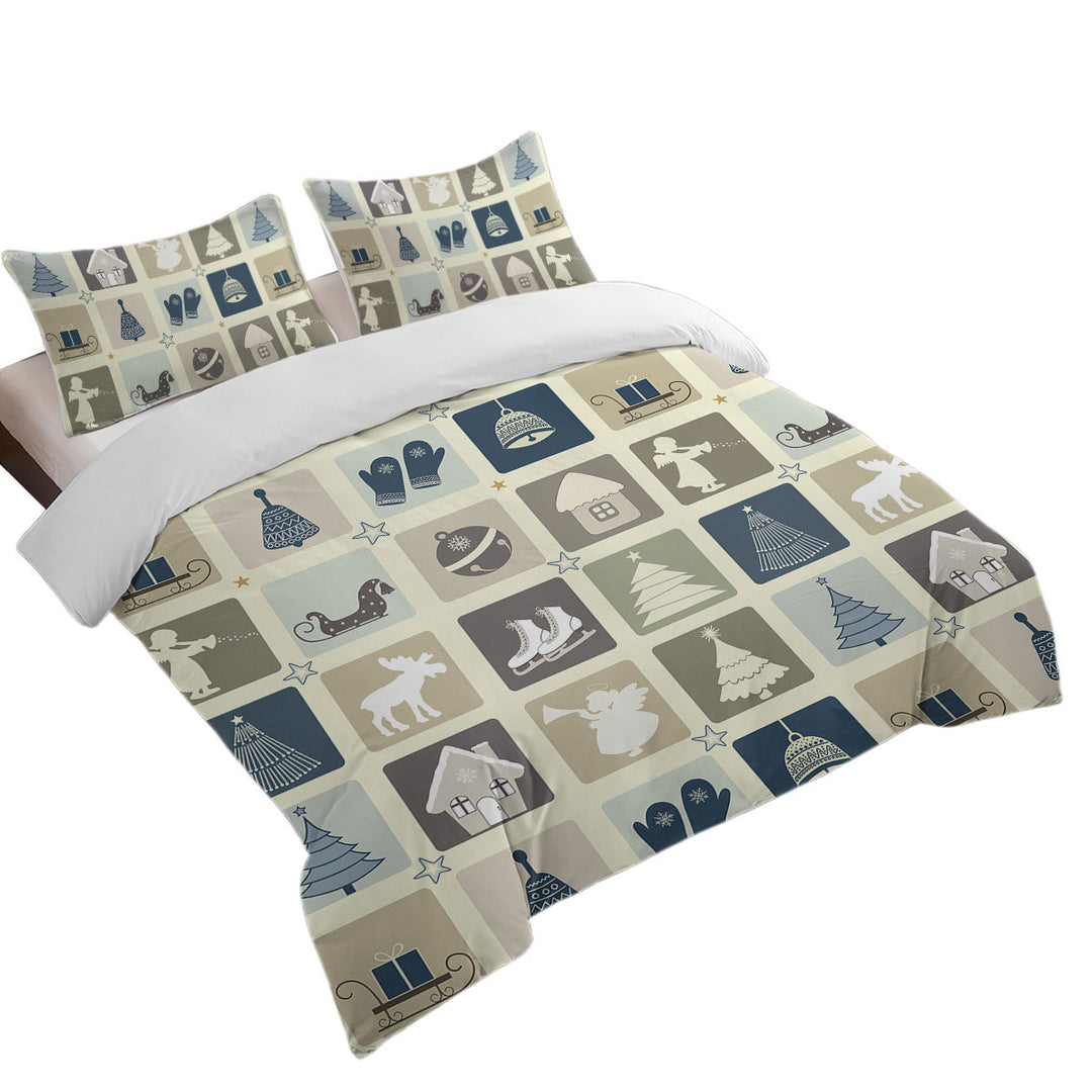 Nice Winter and Christmas Panel Duvet Covers King