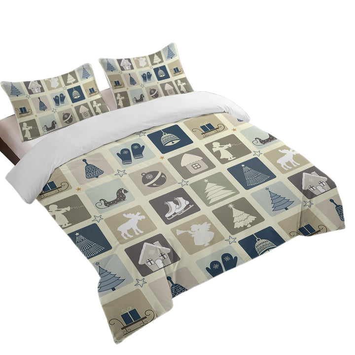 Nice Winter and Christmas Panel Duvet Covers King