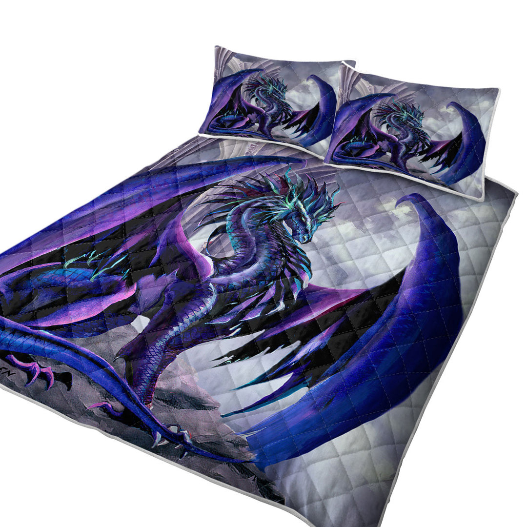 Night Shade Cool Purplish Dragon Quilt