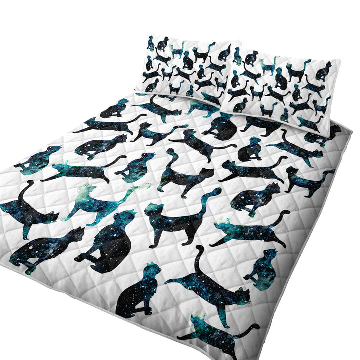 Night Skies Cats California King Quilt Sets