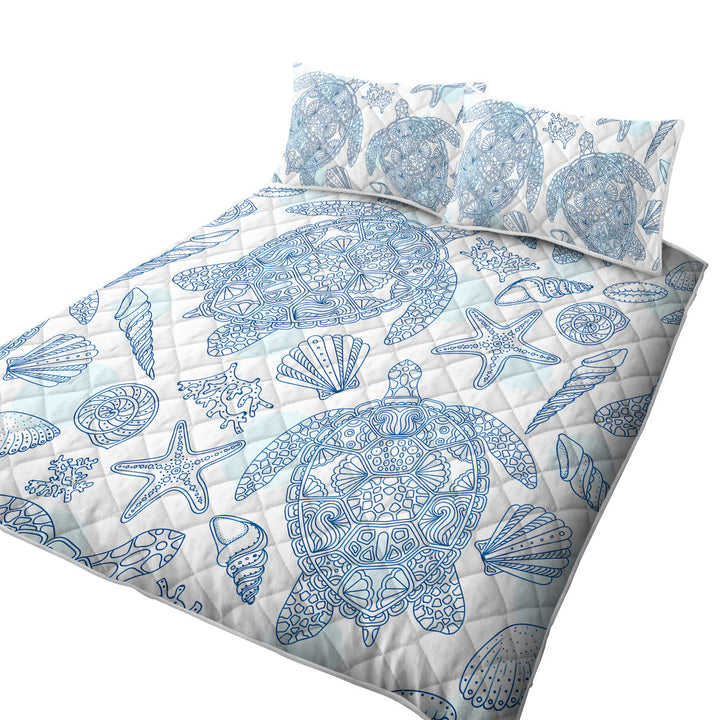 Ocean Drawing Turtles and Seashells Quilt Shop Near Me