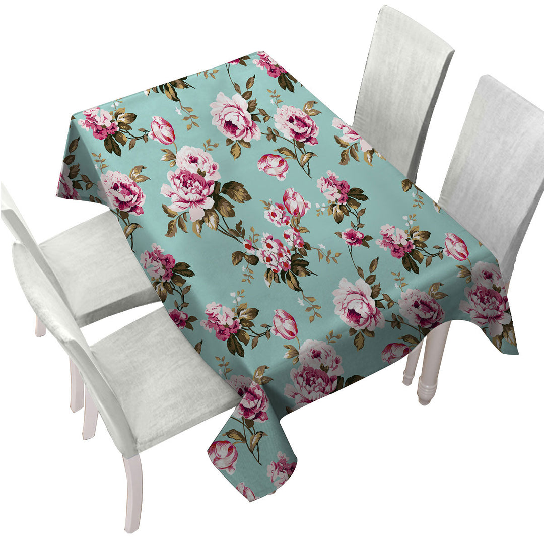 Old Style Pink Roses Tablecloths