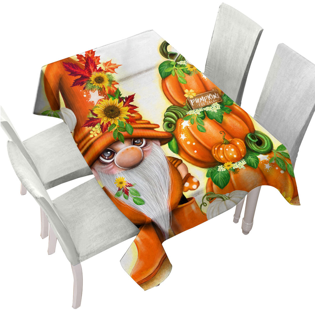 Orange Autumn Pumpkins for Sale Lil Gnome Table Cover