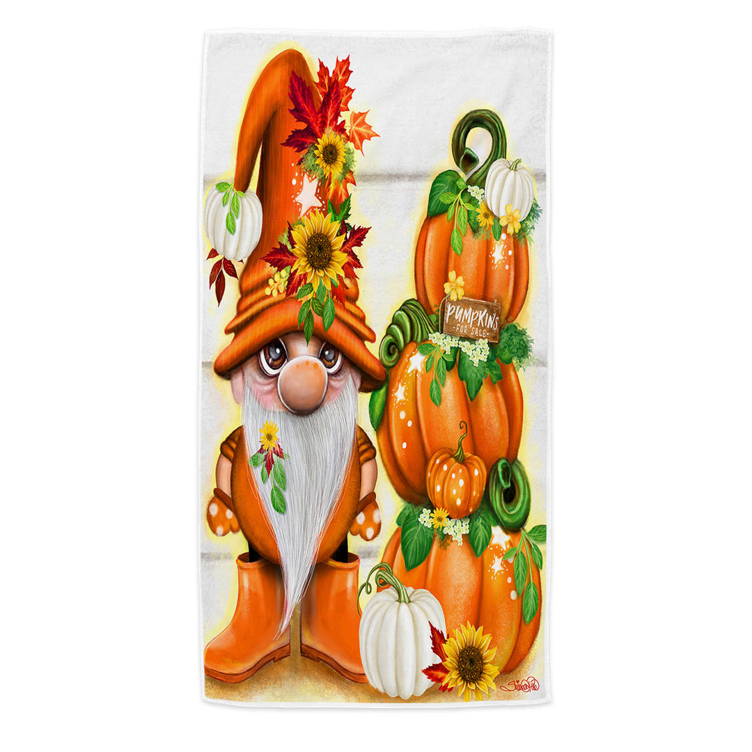 Orange Beach Towel Autumn Pumpkins for Sale Lil Gnome