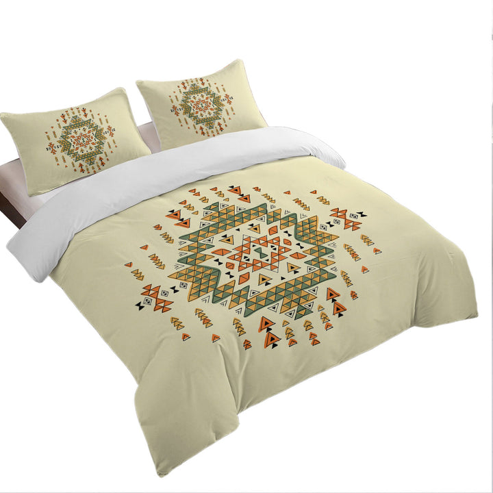 Orange Green Aztec Coverlet
