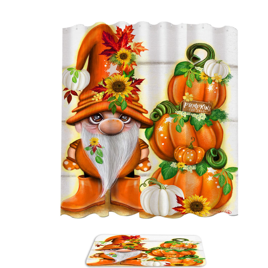 Orange Shower Curtain Autumn Pumpkins for Sale Lil Gnome