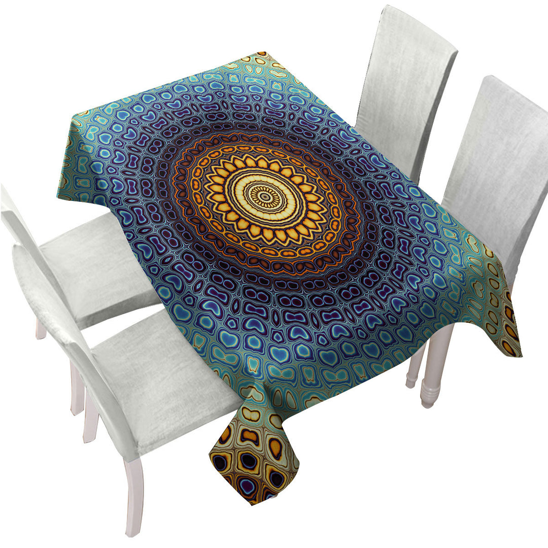 Orange to Blue Glass Illusion Tablecloth