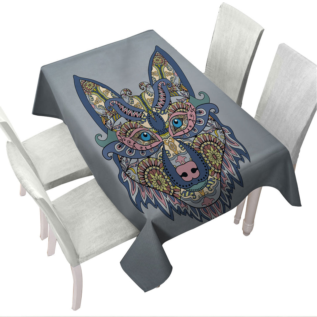 Oriental Wolf Tablecloth