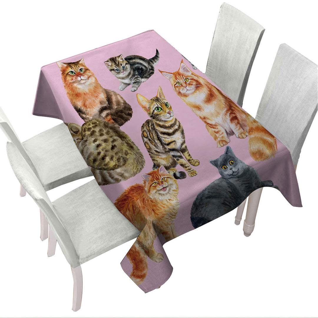 Painted Cats Tablecloths