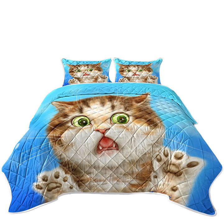 Painted Cats Terrified Brown Kitten Coverlets