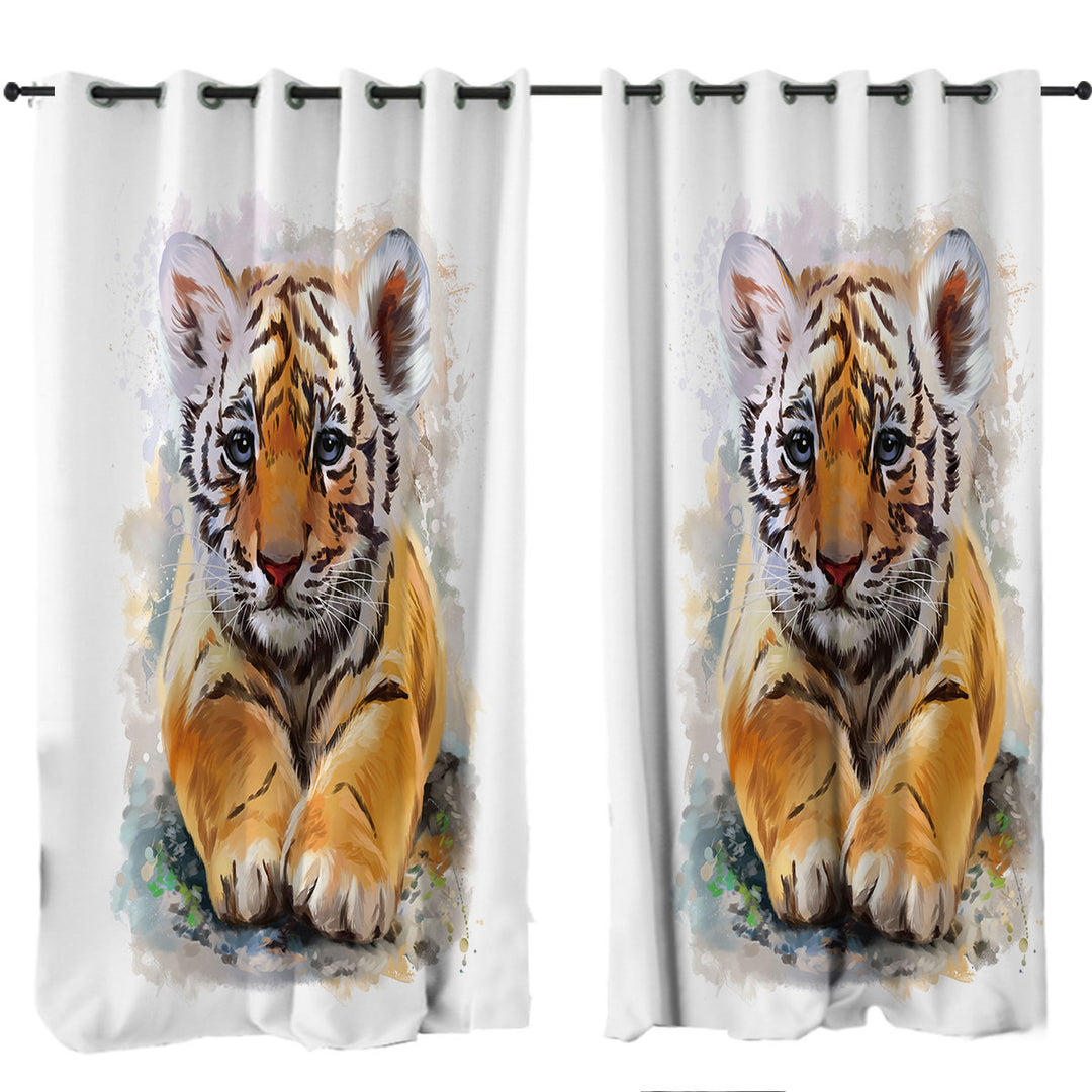 Painted Tiger Puppy Curtain