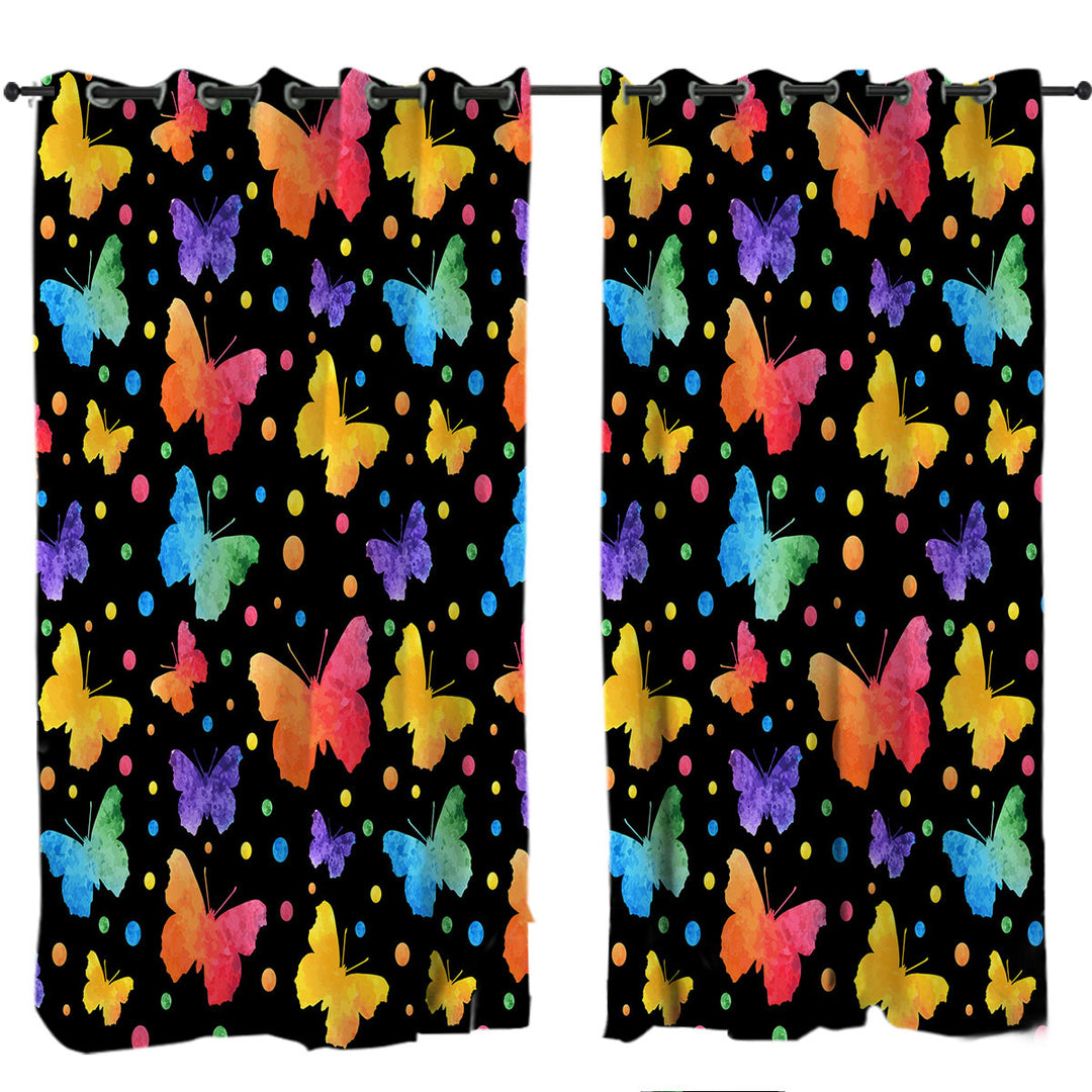 Pastel Butterflies Pattern Curtains