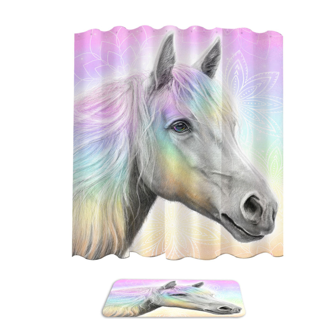 Pastel Dream Horse Shower Curtains