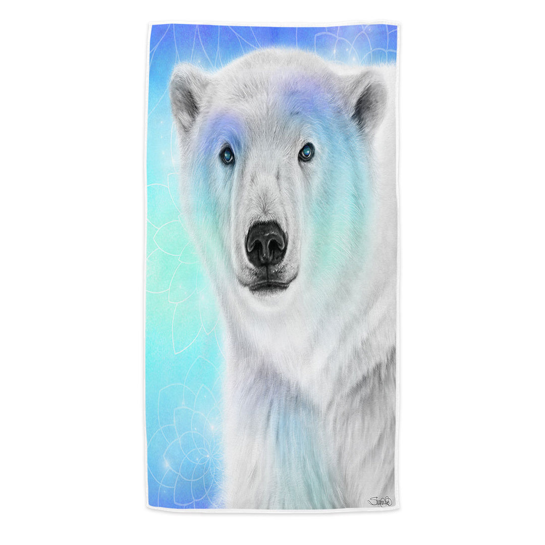 Pastel Dream Polar Bear Microfiber Beach Towel