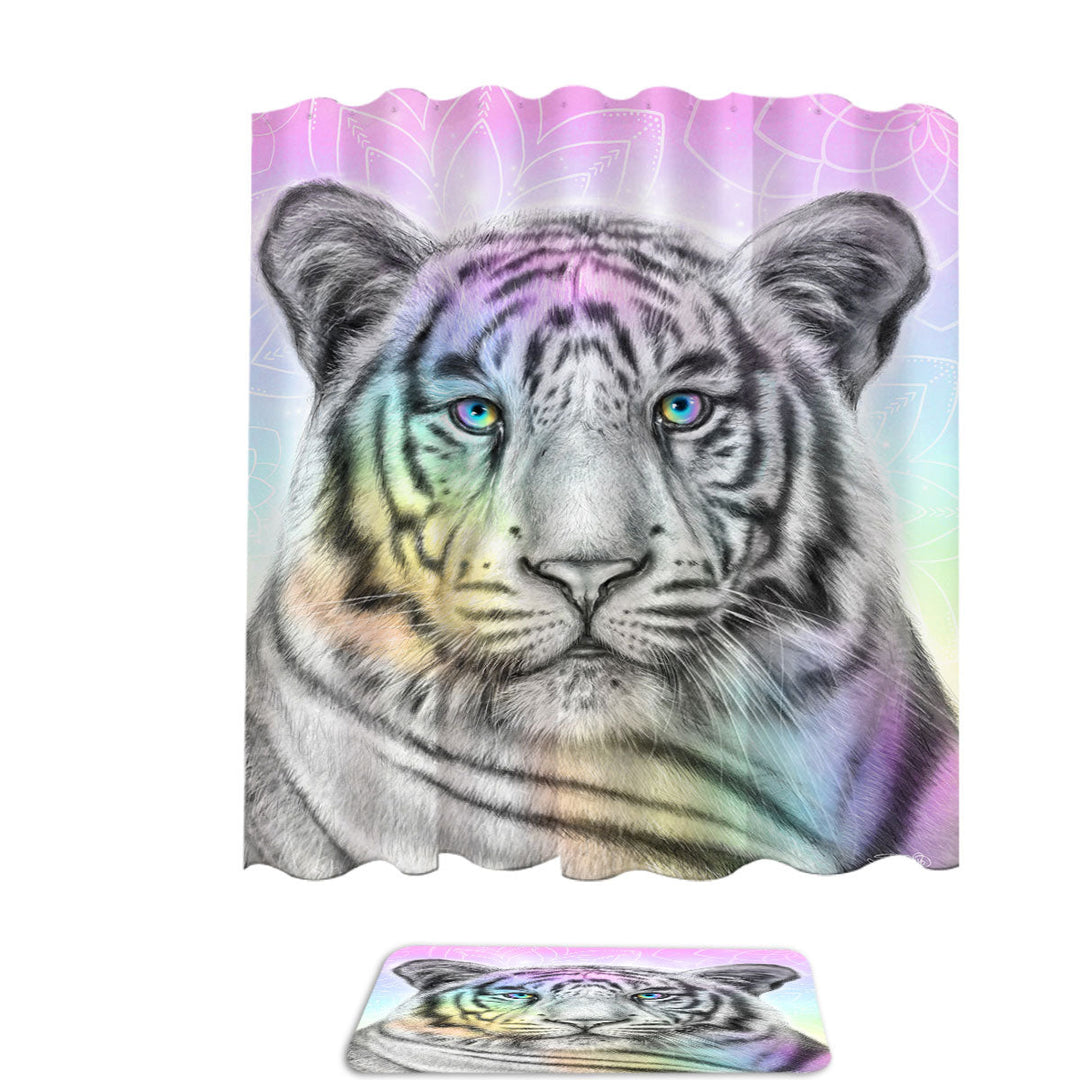 Pastel Dream Tiger Shower Curtains