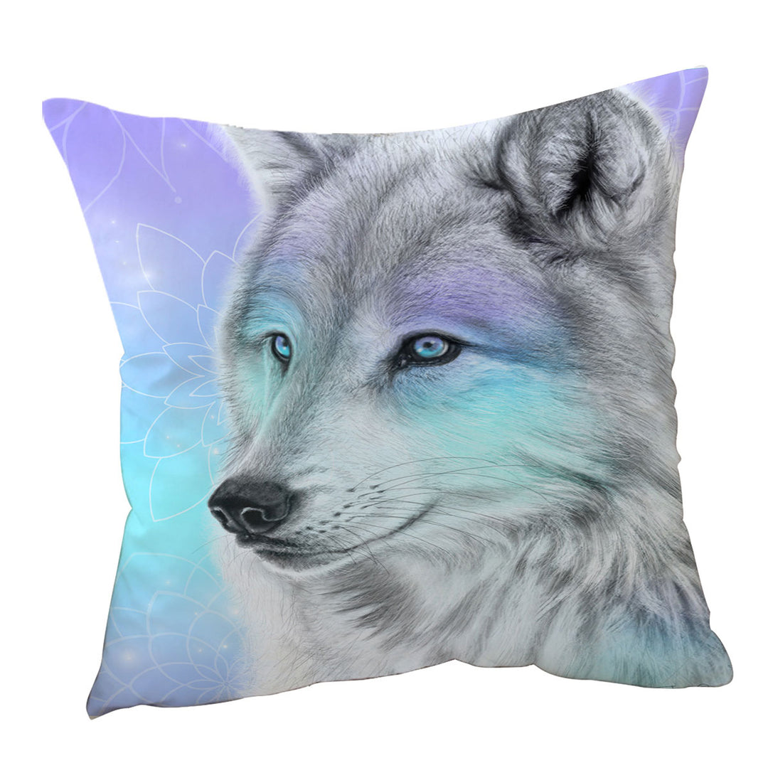 Pastel Dream Wolf Cushion Cover