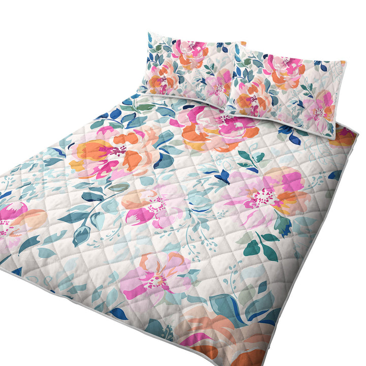 Pastel Flowers Coverlet