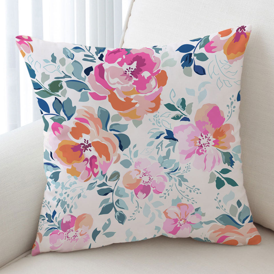 Pastel Flowers Sofa Pillows