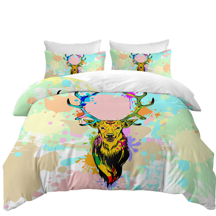 Pastel Paint Splashes Deer Daybed Covers Sets