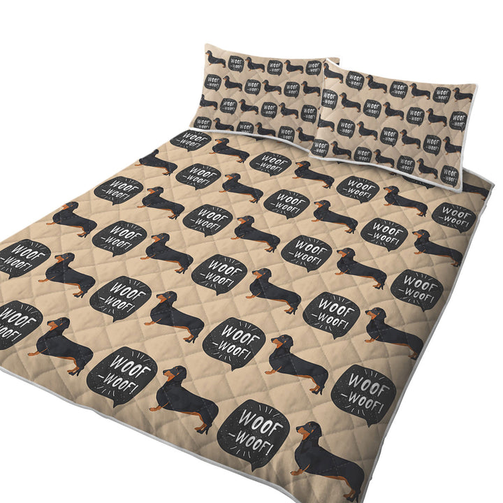 Pattern of Cute Black Dachshund Coverlets