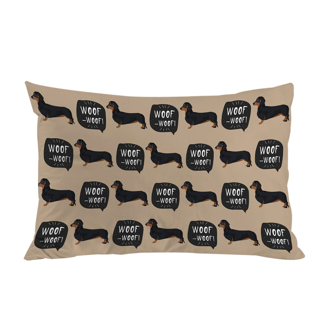 Pattern of Cute Black Dachshund Pillow Case Covers