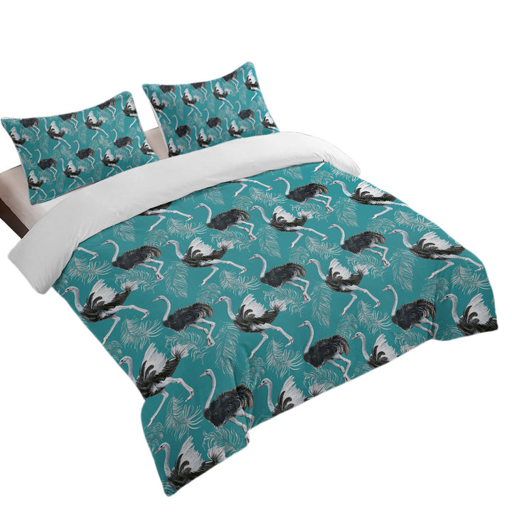 Pattern of Feathers and Ostrich Bed Covers