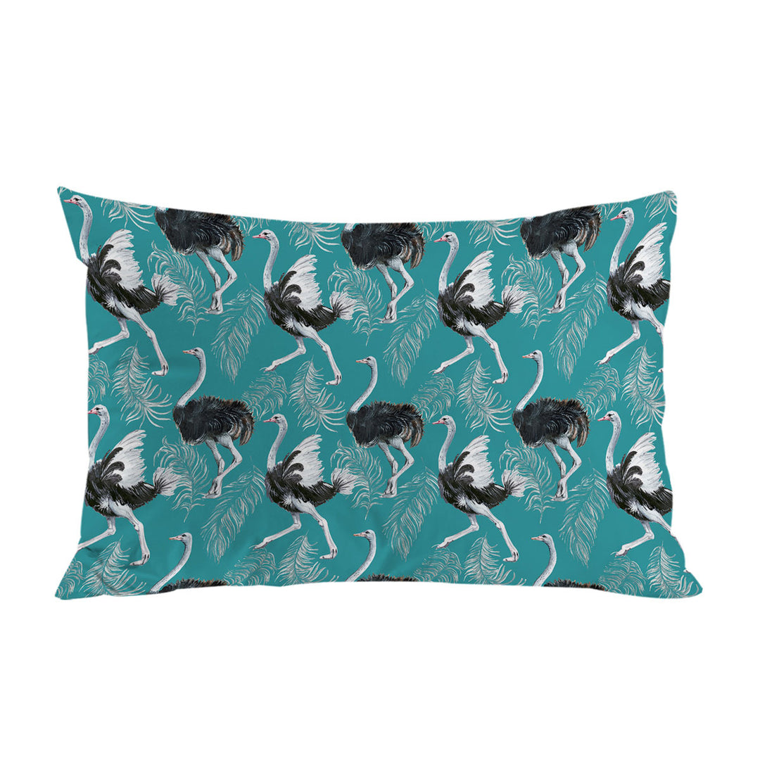 Pattern of Feathers and Ostrich Pillowcase