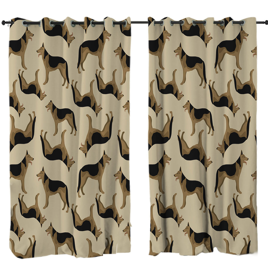 Pattern of German Shepherd Dog Drapes