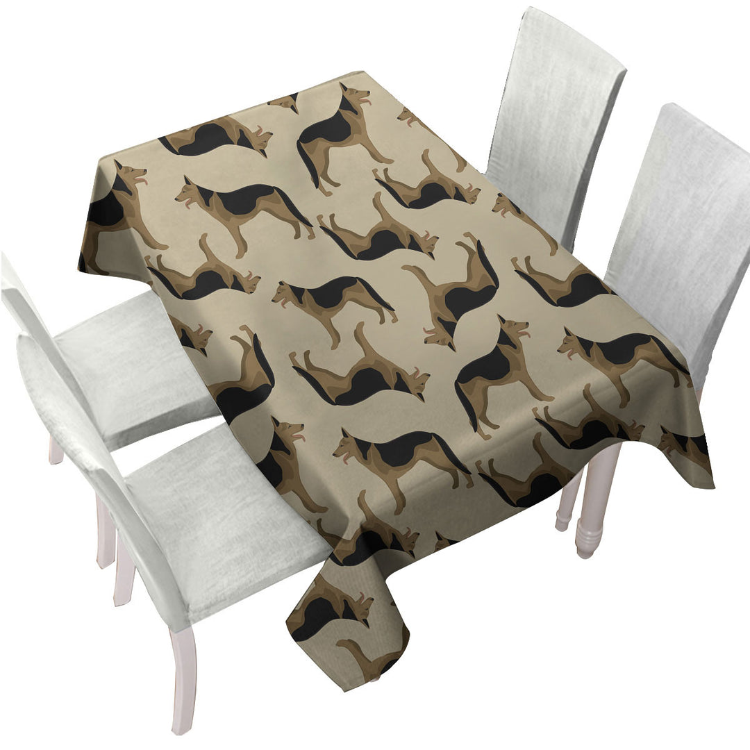 Pattern of German Shepherd Dog Tablecloths