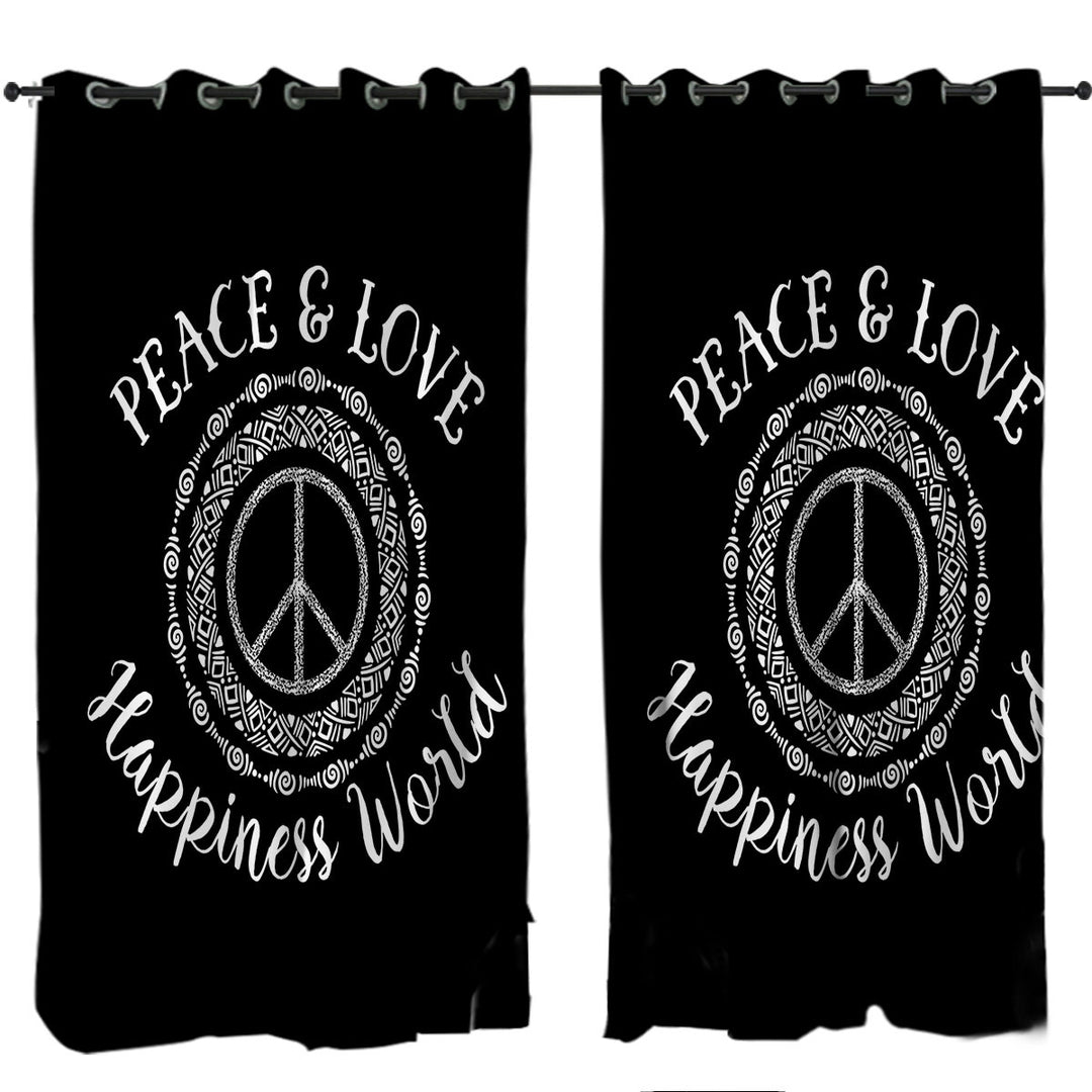 Peace and Love Positive Drapes and Curtains