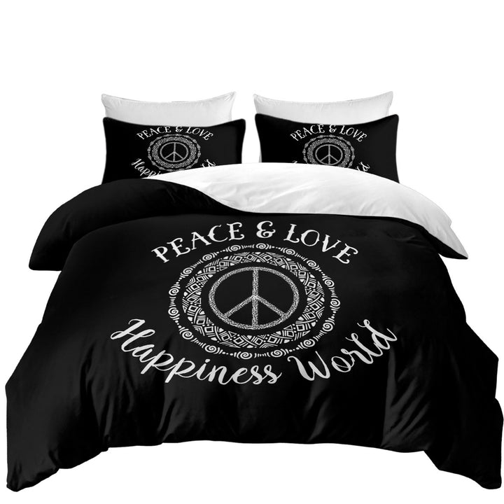 Peace and Love Positive King Duvet Cover set