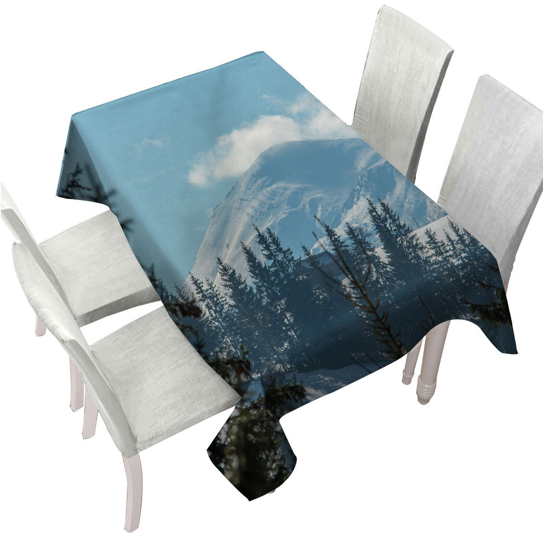 Peaceful Mountain View Custom tablecloths