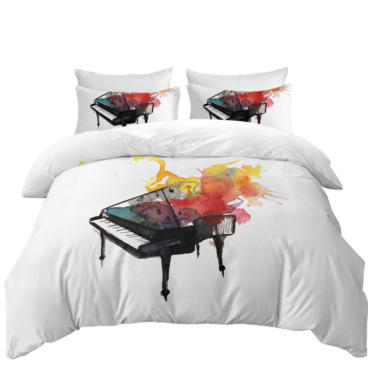 Piano on Fire Art Duvet Covers