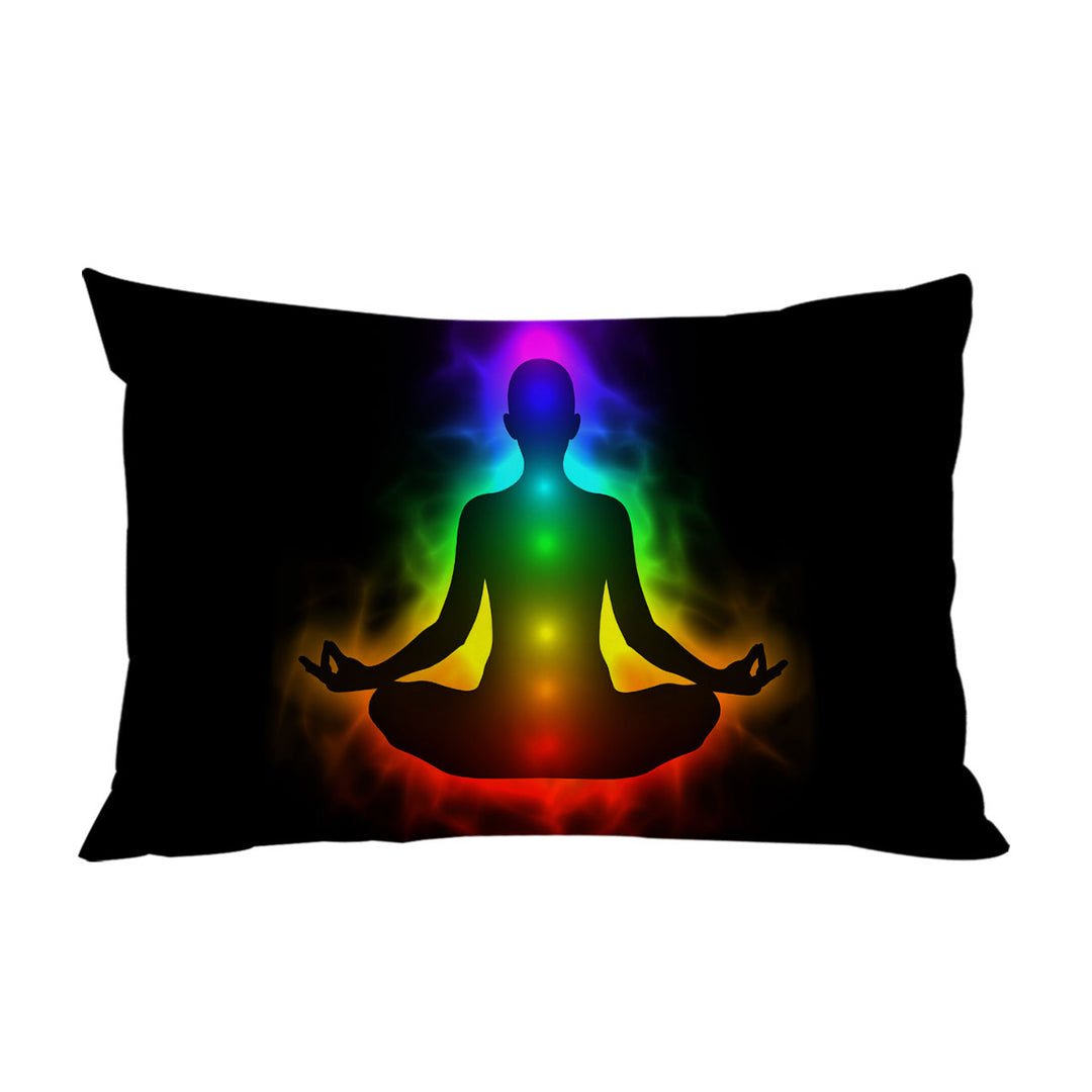 Pillow Case Covers with Colorful Spiritual Aura Buddha