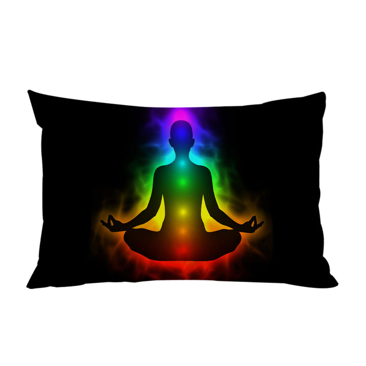 Pillow Case Covers with Colorful Spiritual Aura Buddha