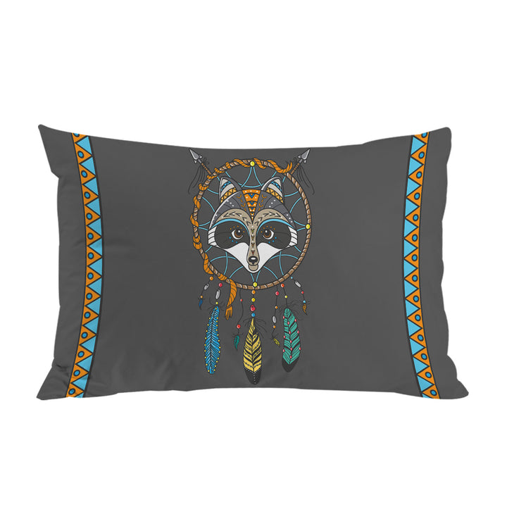 Pillow Case Covers with Cute Native Raccoon Dream Catcher for Kids