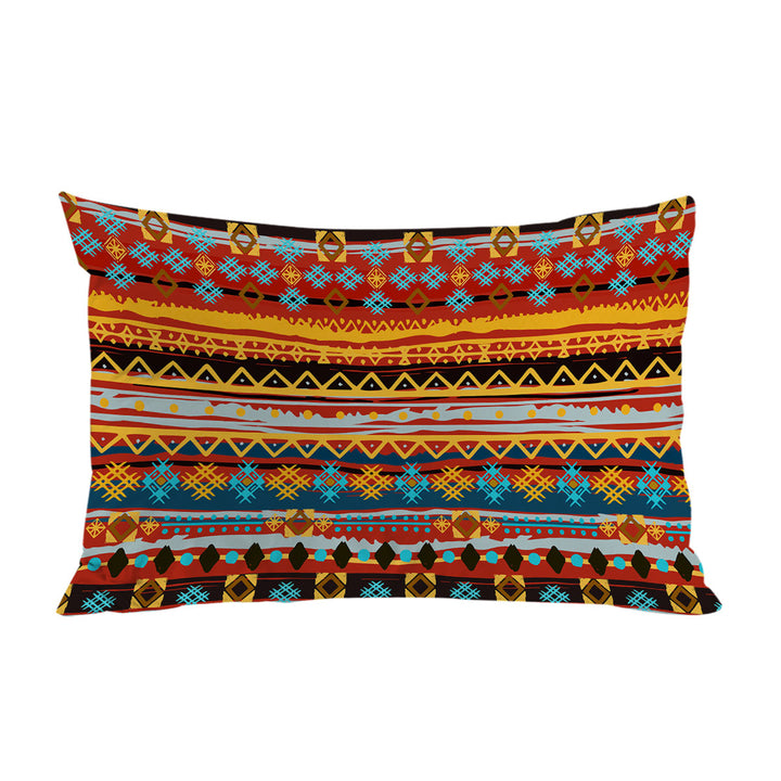 Pillow Case Covers with Red and Yellow African Design