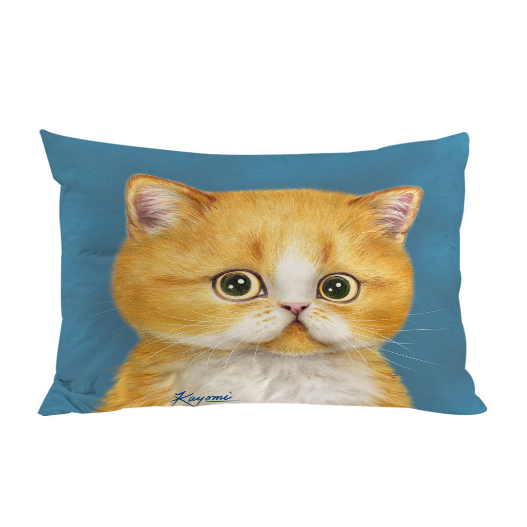 Pillow Case Covers with Sweet Little Ginger Kitten Cat