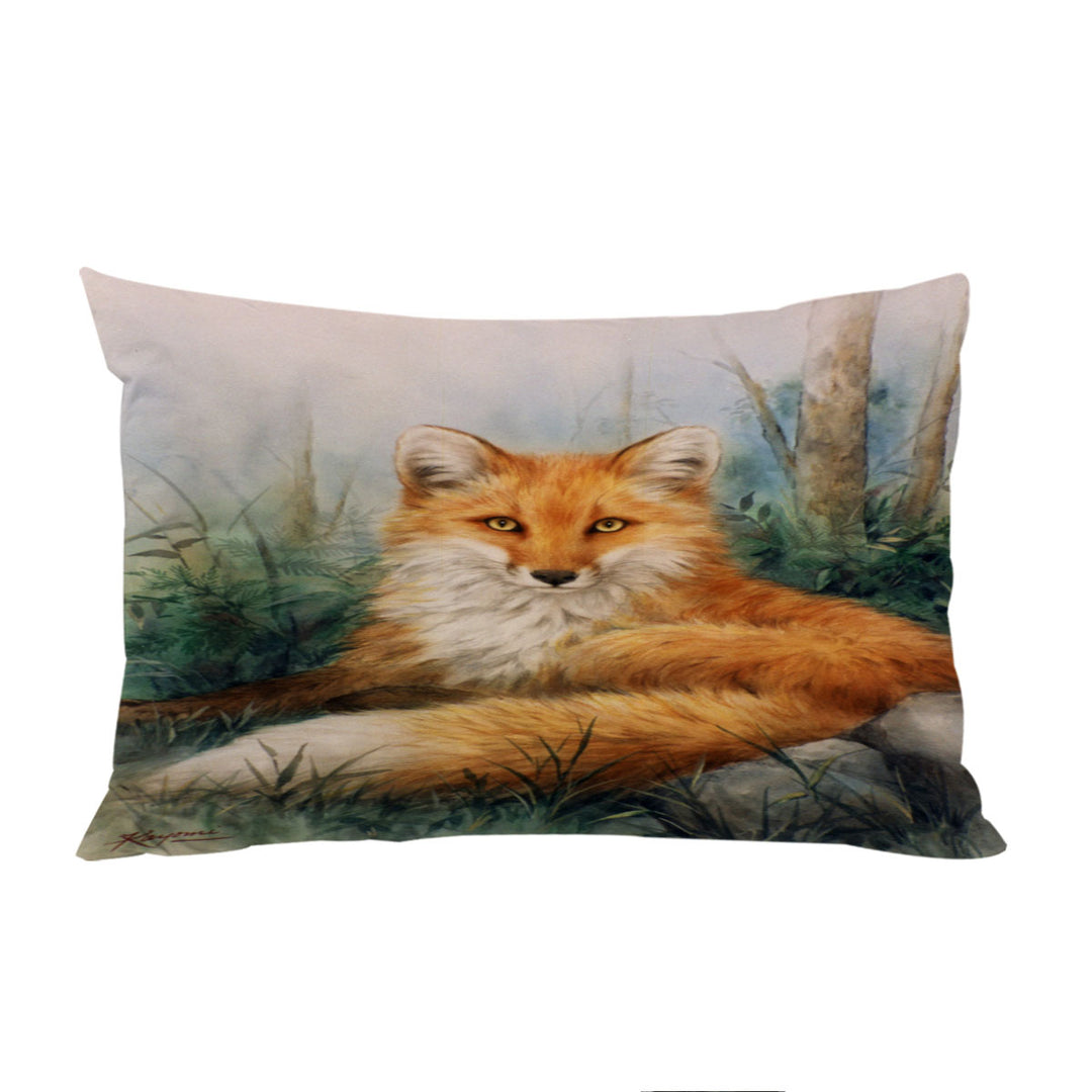 Pillow Case Covers with Wood and Beauty Fox Art Painting