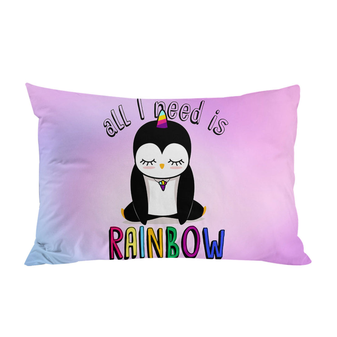 Pillow Cases with Adorable Sad Unicorn Penguin