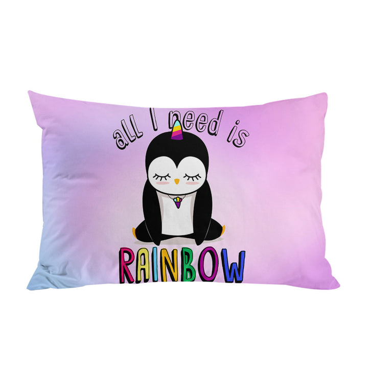 Pillow Cases with Adorable Sad Unicorn Penguin