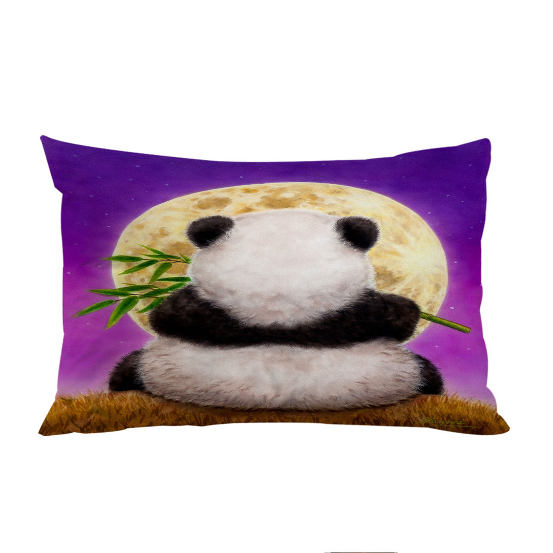 Pillow Cases with Animal Drawing Moon Panda