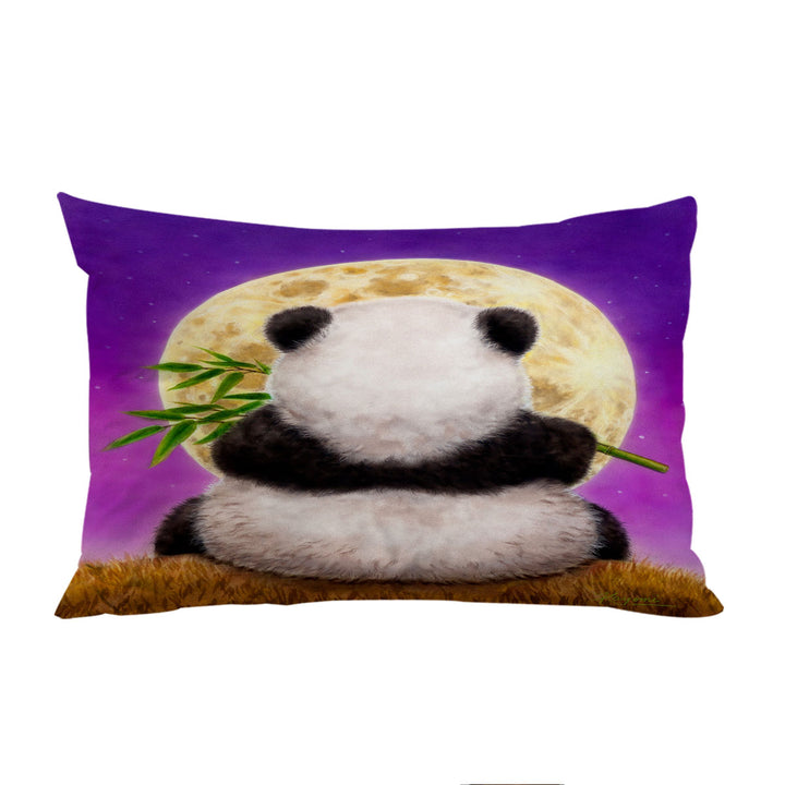 Pillow Cases with Animal Drawing Moon Panda