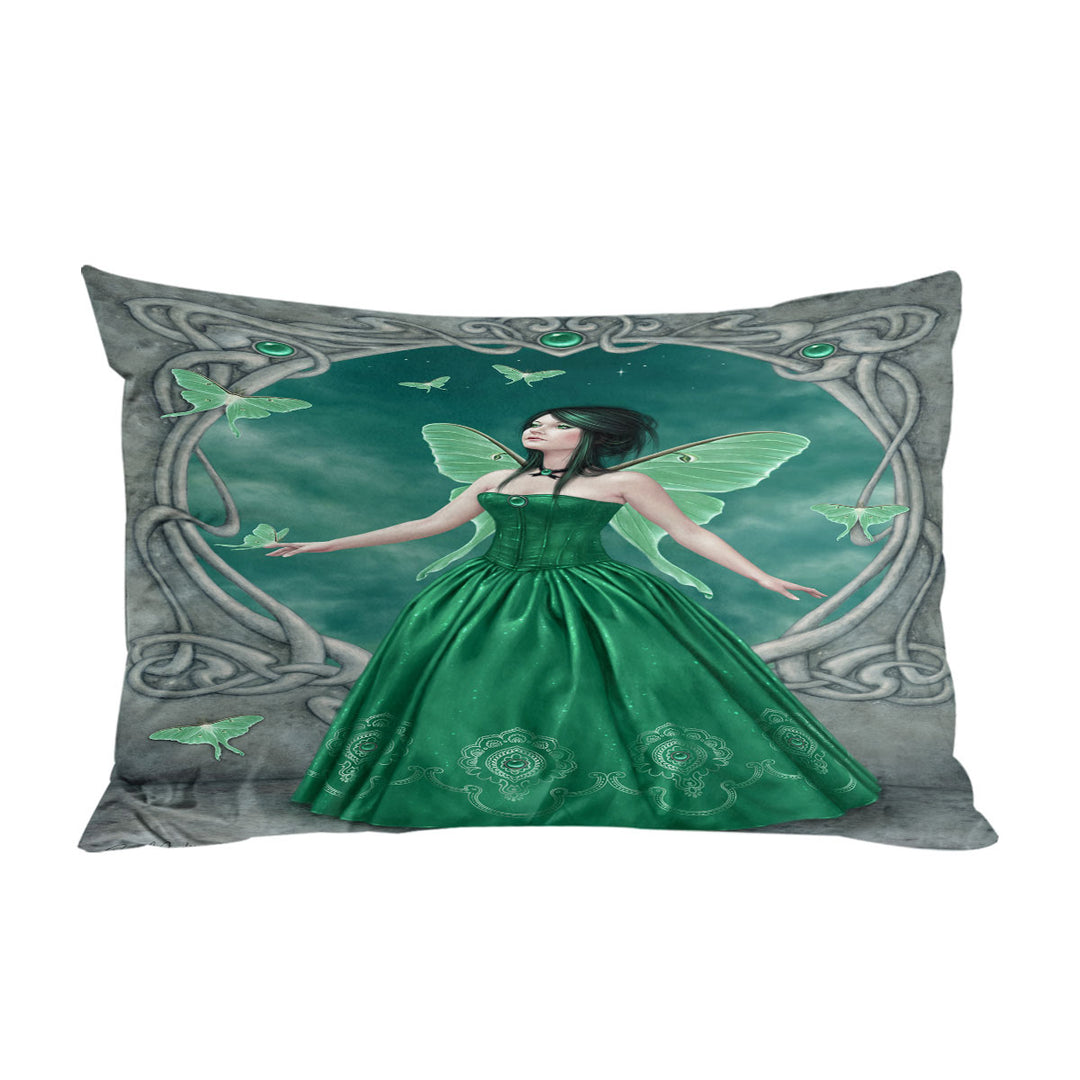 Pillow Cases with Butterflies and Green Emerald Butterfly Girl