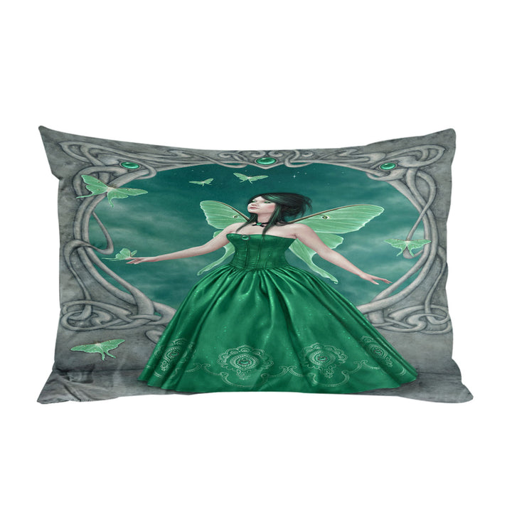 Pillow Cases with Butterflies and Green Emerald Butterfly Girl