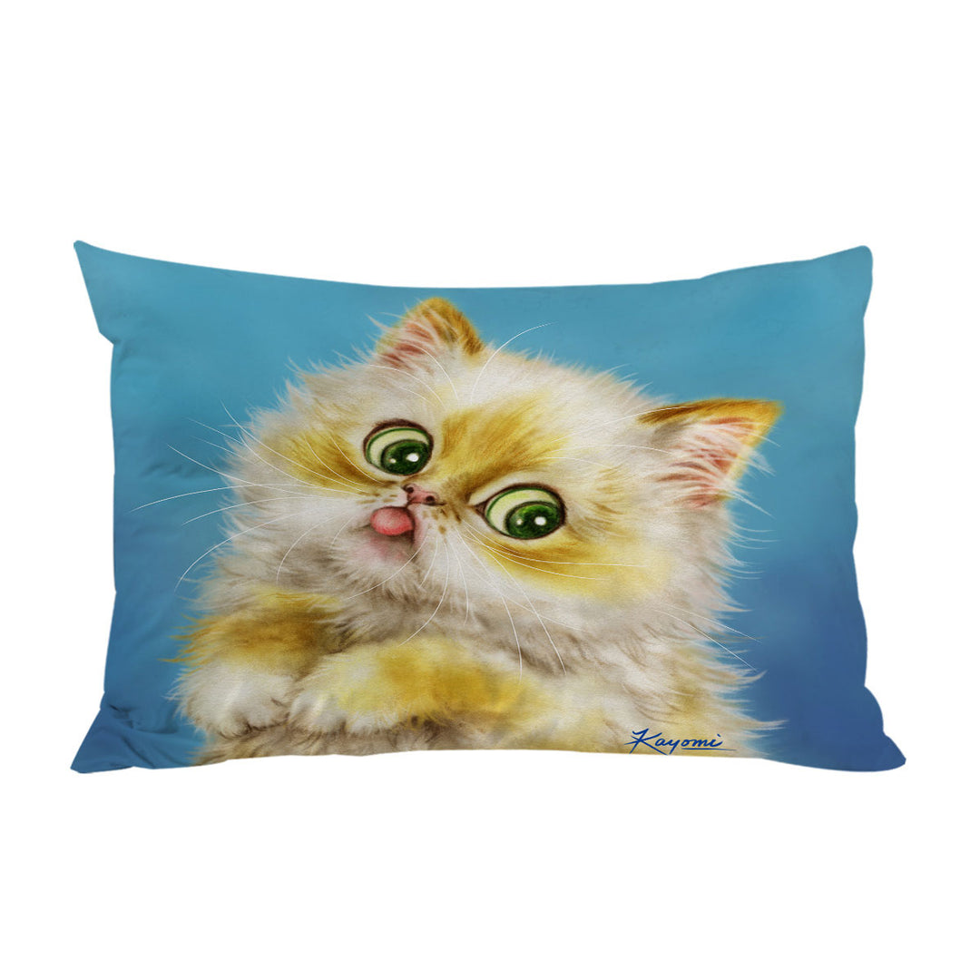 Pillow Cases with Cats Cute and Funny Art Painting Furry Kitty Cat