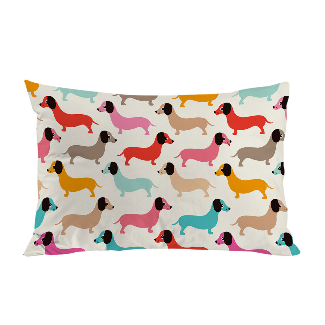 Pillow Cases with Colorful Dachshund Pattern